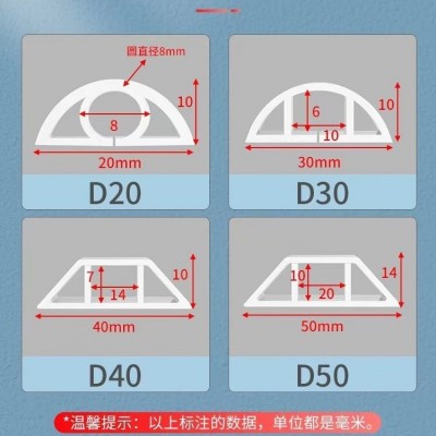PVC线槽地面明装防踩神器 明线隐形软理线槽装饰电线遮挡条走线槽图2
