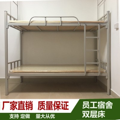 加厚双层铁架床上下铺床学生宿舍铁床员工公寓钢制高低铁艺铁床图3