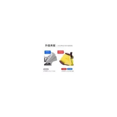 对折家用拖布吸水胶棉挤水拖把可伸缩不锈钢免手洗海绵拖把批发图2