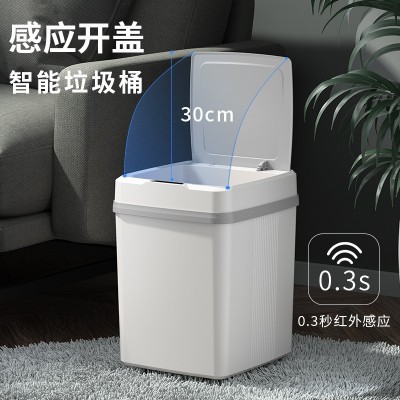 跨境智能垃圾桶创意家用感应厨房厕所卫生间全自动带盖塑料桶批发图2