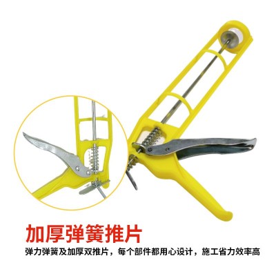 工厂批发塑料小双柱玻璃胶枪硬支胶打胶硅胶枪装修美缝工具压胶枪图2