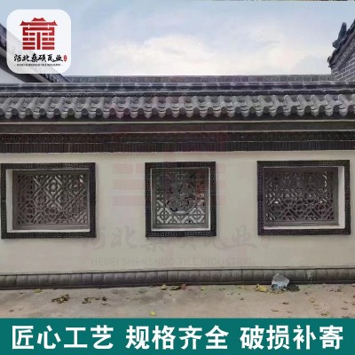 仿古花窗砖雕 古建围墙水泥镂空透窗花窗格 中式方形扇形花窗砖雕图4