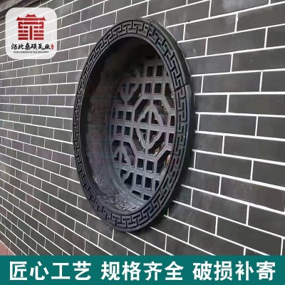 仿古花窗砖雕 古建围墙水泥镂空透窗花窗格 中式方形扇形花窗砖雕图2
