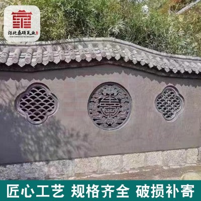 仿古花窗砖雕 古建围墙水泥镂空透窗花窗格 中式方形扇形花窗砖雕图3