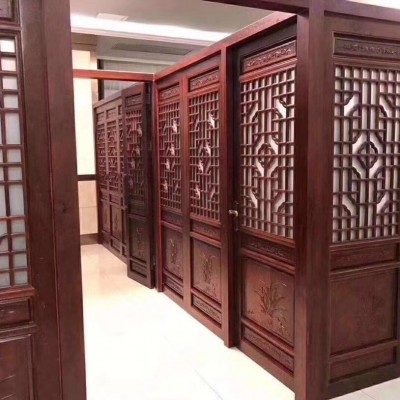 东阳雕刻中式仿古门窗雕花实木花格镂空木格栅门实木家具装饰门窗图5