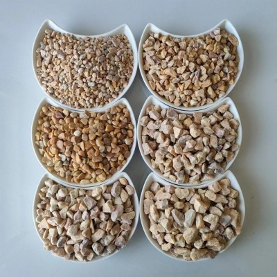 厂家批发黄砾石园林造景花园铺设铺地用黄砾石石透水路面石黄砾石图4