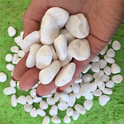 厂家批发雪花白石子透水地坪白石米白色鹅卵石园艺石子图4