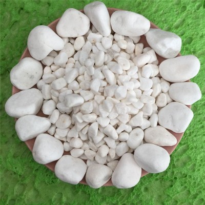 厂家批发雪花白石子透水地坪白石米白色鹅卵石园艺石子图2