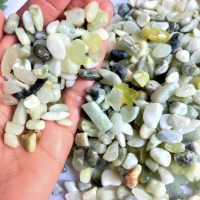 丹东绿洗米石绿玉石透水地坪用胶粘石骨料汗蒸房绿玉石盆栽铺面石图4