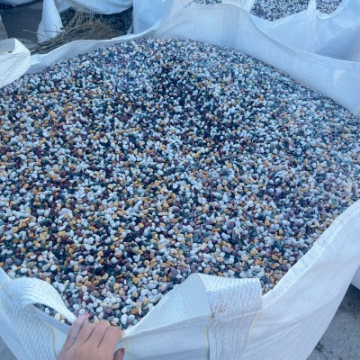 水洗石五彩石透水地坪用胶粘石墙体用3-5mm五色石彩色石子洗米石图3