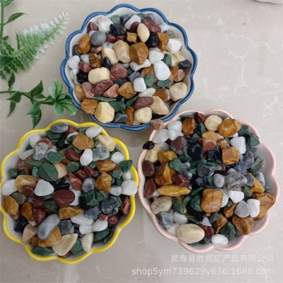 供应彩色水磨石石子五彩石 园林景观铺面石子 透水地坪彩色粘胶石图4