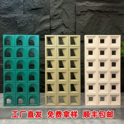 pu水泥构件砖ABS塑钢九宫格轻质空心装饰墙网红背景隔断镂空多孔图2
