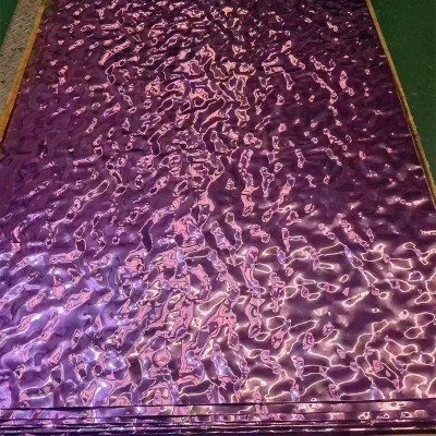 幻彩镜面宝石蓝翡翠绿七彩不锈钢水波纹板厂家彩色水波纹不锈钢板图4