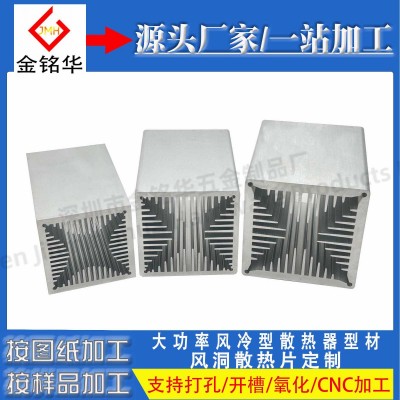 大功率风冷型散热器型材50*50 60*60 70*70 80*80风洞散热片加工图5