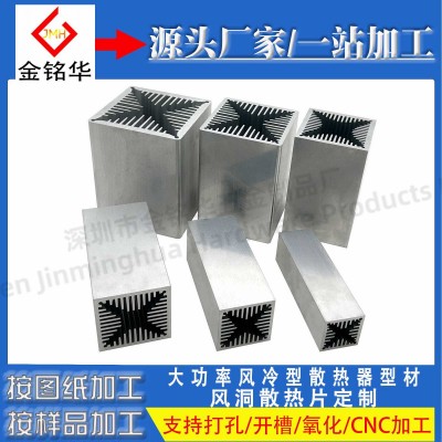大功率风冷型散热器型材50*50 60*60 70*70 80*80风洞散热片加工图4