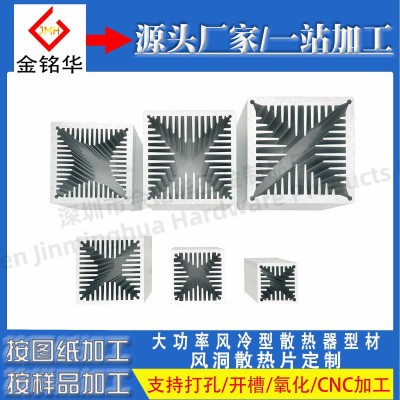 大功率风冷型散热器型材50*50 60*60 70*70 80*80风洞散热片加工图2