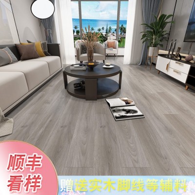 强化复合地板法式茶白奶油色室内家装日式原木12mm耐磨锁扣金刚板图2