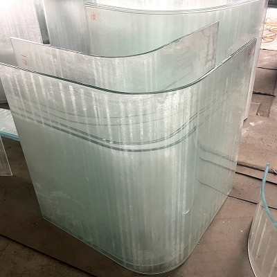 成都楼梯弯弧玻璃艺术展览热弯玻璃珠宝展柜造型玻璃蛋糕柜门玻璃图3