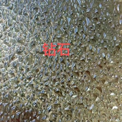 超白长虹压花艺术海棠水纹双方格热弯钢化极简窄框配套玻璃图2