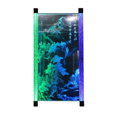 立体雕刻激光内雕发光玻璃透明钢化深加工通电发光七彩3D玻璃图5