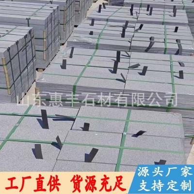 芝麻灰火烧板花岗岩鲁灰荔枝面地铺石外墙干挂幕墙 芝麻黑石材图4