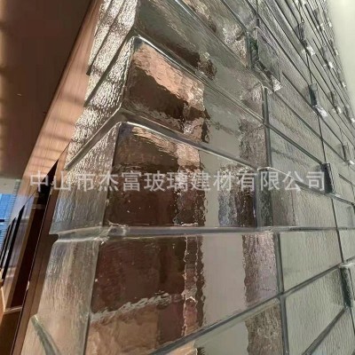 水晶砖加工气泡装饰透明云雾玻璃砖浴室水晶方形空心装潢玻璃墙图5