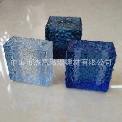 透明彩色冰影纹艺术镜面玻璃砖水晶抛光实心空心装饰玻璃砖加工图4