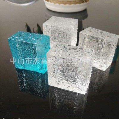 透明彩色冰影纹艺术镜面玻璃砖水晶抛光实心空心装饰玻璃砖加工图3
