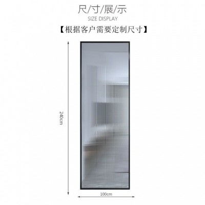 长虹艺术钢化玻璃隔断铝合金入户玄关卫生间浴室半墙水纹玻璃屏风图5