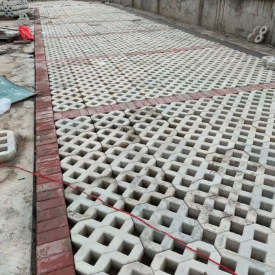 400*400*70 双8植草砖混凝土停车场车位种草砖市政园林绿化草坪砖图3