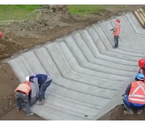 建筑材料水泥毯，具有纺织材料的柔软性，浇水秒变混凝土