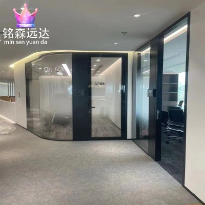 全景办公室单玻隔断铝合金隔断墙 写字楼透明玻璃屏风隔音隔断墙图4