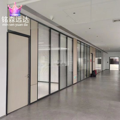 全景办公室单玻隔断铝合金隔断墙 写字楼透明玻璃屏风隔音隔断墙图3