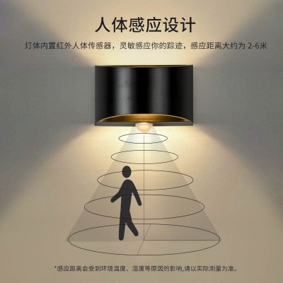 客厅卧室人体感应双头壁灯服装店酒店现代简约LED壁灯过 道装饰图2