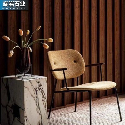 奢石天然大理石圆形台面茶几台茶台餐边桌现代家居装饰岛台设计图5