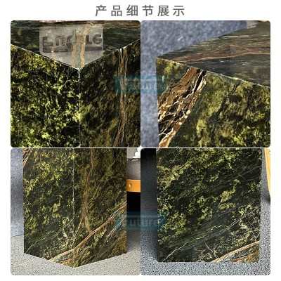 天然大理石茶边几桌雨林绿北欧意式客厅沙发简约轻奢高级设计感图4