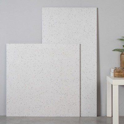 简洁小颗粒彩色水磨石瓷砖仿古地砖800×800咖啡色客厅墙砖工装图5
