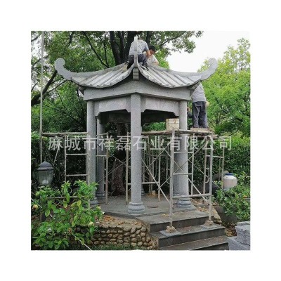 花岗岩石凉亭户外庭院花园六角别墅四角园林景观八角亭子休闲亭子图5