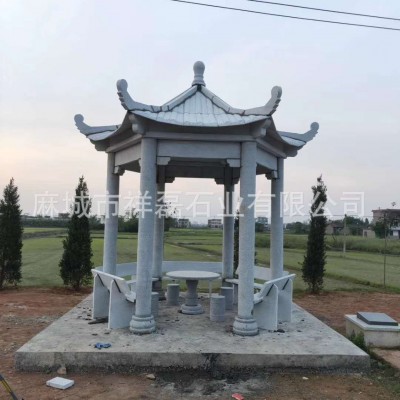 花岗岩石凉亭户外庭院花园六角别墅四角园林景观八角亭子休闲亭子图4