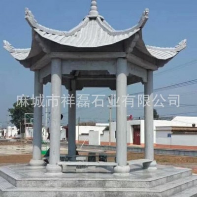 花岗岩石凉亭户外庭院花园六角别墅四角园林景观八角亭子休闲亭子图2