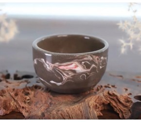 大理石纹理茶杯，自然与艺术的完美融合