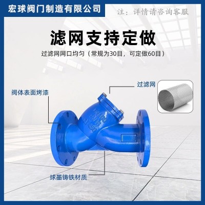GL41H-16Q y型过滤器法兰y型过滤器滤网铸铁法兰除污器dn100 32图3