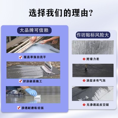 聚氨酯厨卫墙面阳台水池防水防漏防霉柔性刚性通用型防水涂料图3