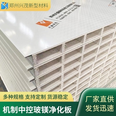 机制中空玻镁夹芯彩钢板 洁净室隔断吊顶用净化板 中空玻镁洁净板