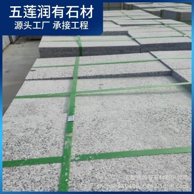 芝麻白火烧板 大理石三公分厚工程板浅灰色铺路户外用 山东芝麻白图4