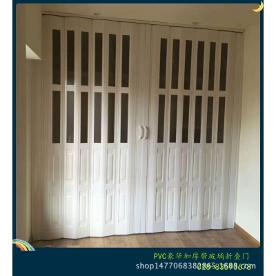 PVC折叠门透明商场商铺百叶推拉门阳台隐形门开放式移动门百变门