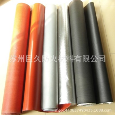 厂家批发硅胶布红色灰色双面单面防火硅胶玻纤布保温套用抗撕裂图4