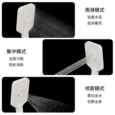奶油风分体式简易淋浴花洒套装浴室卫生间白色沐浴器无顶喷图4