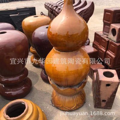 古典园林屋顶装饰配件宝顶葫芦宝顶庭院宝顶陶制规格瓦当齐全屋脊图3
