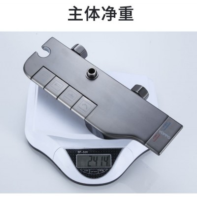 沃泊枪灰色飞虎数显四档淋浴花洒套装【圆顶喷】【方顶喷】图2